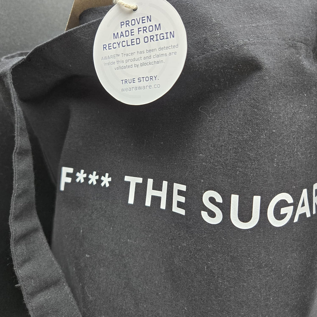 F*** THE SUGAR Einkaufstasche – Wiederverwendbare Tragetasche – Produktansicht 3