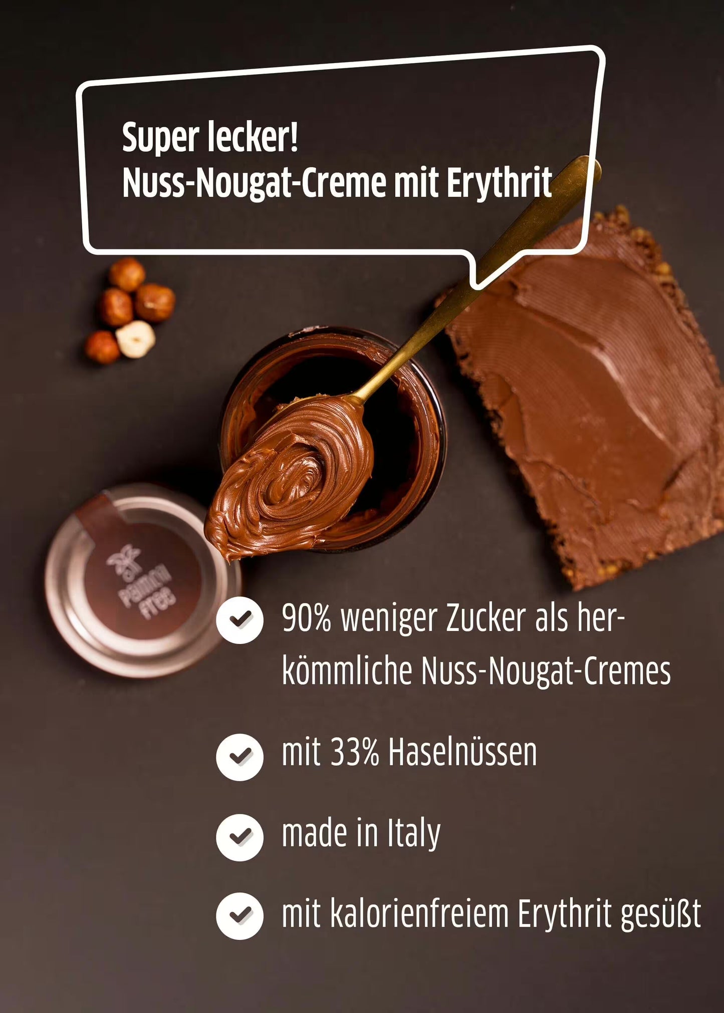Nuss-Nougat-Creme – Mit Erythrit gesüßter Schokoaufstrich