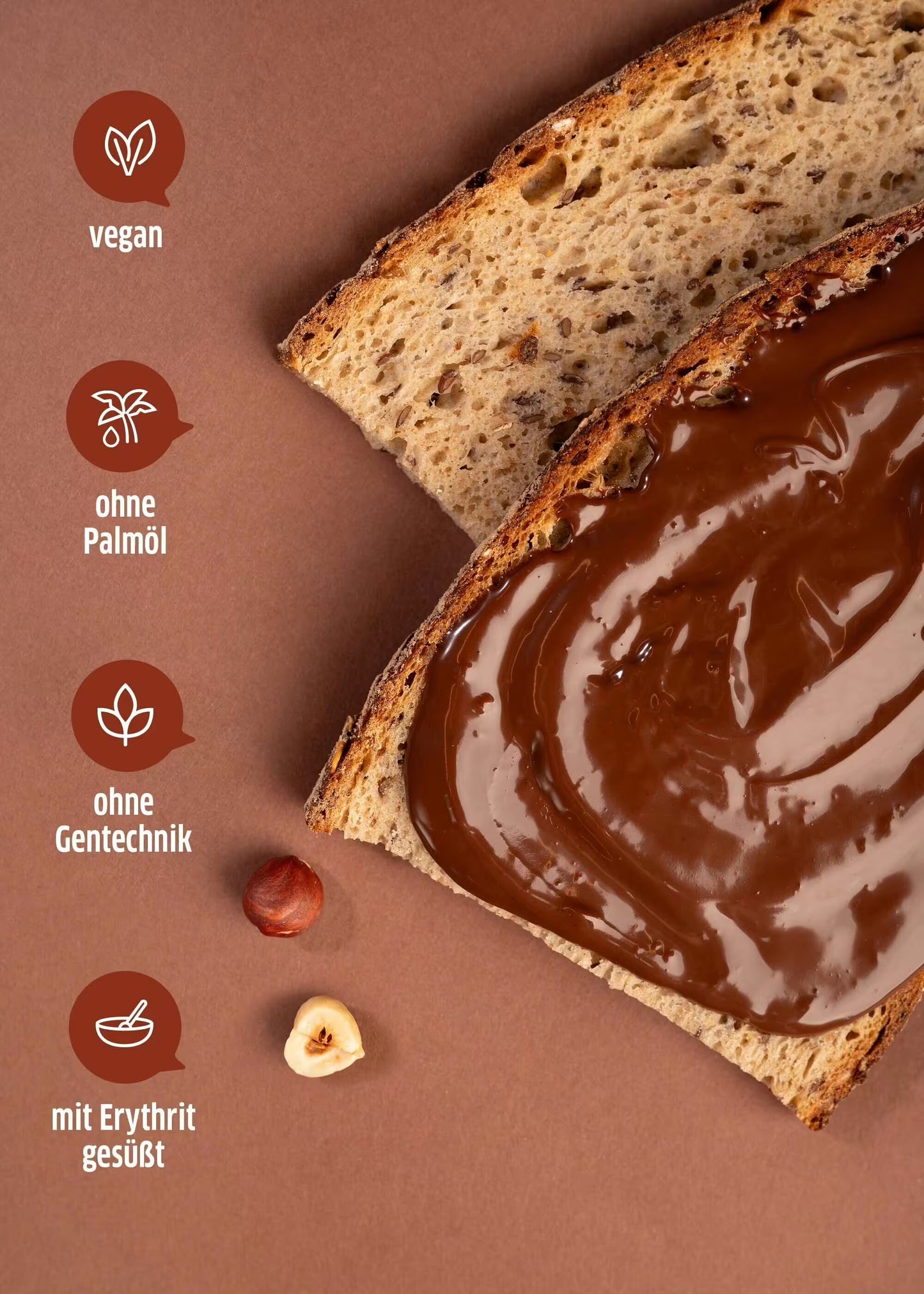 Nuss-Nougat-Creme – Mit Erythrit gesüßter Schokoaufstrich